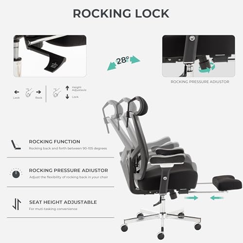 Image of Computer Chair with 4D Armrest Headrest Footrest