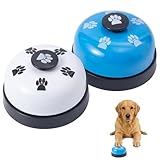 SLSON 2 x Haustier-Trainingsglocken, Türklingel, Toilettentraining, Hundeglocke für Tür, Töpfchentraining, laute und knackige Türklingel, Kommunikationsgerät für Welpen und Katzen, Blau und Weiß