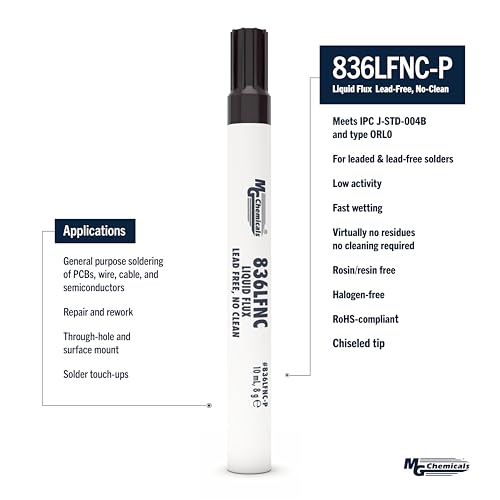 MG Chemicals 836LFNC-P Lead-Free No-Clean Flux, 10 mL Pen