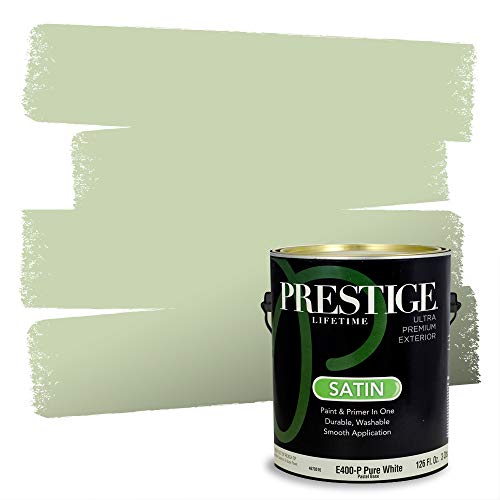 PRESTIGE Paints Exterior Paint and Primer in One, 1 Gallon, Satin, Green Sea