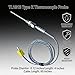 TL1813 Type K Thermocouple Probe Industrial-Grade Wide Range: -50 to 2000°F Stainless Steel Probe Diameter: 0.12 inches/Length: 4 inches Includes 60-inch high-Temperature Cable