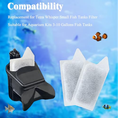 Image of NewKe 10 Pack S Size Filter Cartridges for Tetra Whisper Fish Tanks Filter | Small Size Filter Cartridge Refills for Small Fish Tanks Filter and for Aquarium Kits 3-10 Gallons Fish Tanks