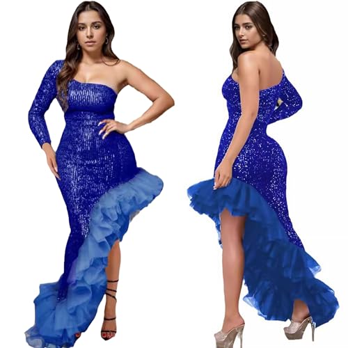 Image of Jigfar Women's Sexy Elegant Rhinestone Embellished Velvet Party Club Night Bodycon Formal Evening Maxi Dress