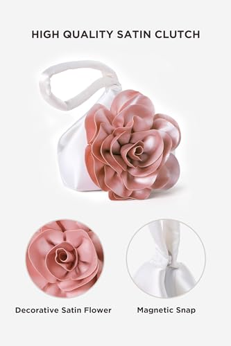Image of BABEYOND Clutch Purses for Women - Evening Bags Flower Satin Handbag Classy Wristlet Purse for Party Daily Wedding