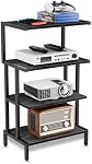 Aquzee Game Console Stands, 4-Tier Stereo Stand Cabinet for Small Space, Gaming Entertainment Center Rack with Storage Shelves for Video Game DVD Player