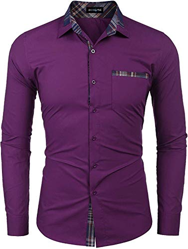 Image of DEELMO Men's Solid Regular Fit Shirt