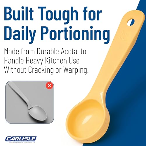 Image of Carlisle FoodService Products 492104 Measure Miser Solid Measuring Spoon with Short Handle, 1 Ounce, Yellow