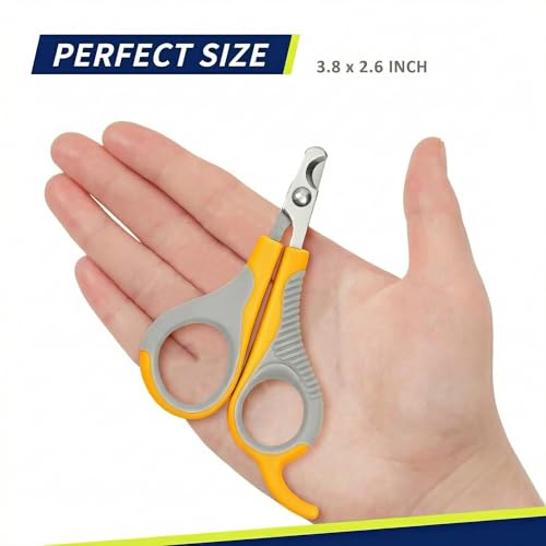Image of WePet Pet Nail Clippers U07.2, Professional Claw Trimmer, Scissor for Cats, Puppies, Kittens, Hamsters, Rabbits and Small Animals, Sharp, Safe, Small, Grey /Yellow