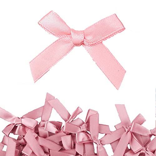 FUZITONG CAI Satin Band Schleife schleifen satinschleifen Pink Satinband Bögen Mini Bowknot Hochzeit Nähen Scrapbooking Geschenkverpackungen für DIY handwerk hochzeitsdekoration karten machen Cover