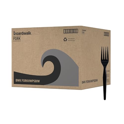 Boardwalk Heavyweight Wrapped Polystyrene Cutlery, Fork, Black, 1,000/Carton by Boardwalk - Image 8