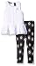 Calvin Klein Little Girls' Crinkled Gauze Tunic and Printed Knit Denim Leggings, Blue, 6