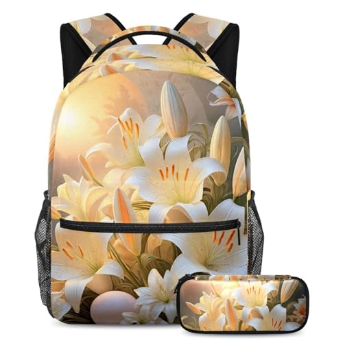 Cartables ados grande capacité ensemble sac à dos fille garçon et trousse