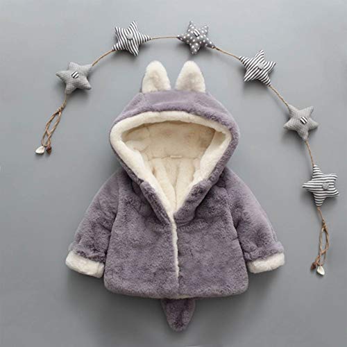 Infant Baby Boys Girls Faux Fur Jacket Coat Kids Cat Ears Hoodie with Tail Toddler Fleece Zipper Up Outwear Plush Tops2