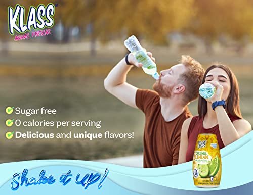 Klass Aguas Frescas Liquid Water Enhancer Sugar-Free Naturally Flavored Cucumber-Limeade Keto Friendly|1.62 Oz Pack Of 4 (Makes 24 Servings Each) 0 Calories Per Serving #TOP2