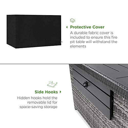 Best-Choice-Products-52in-Gas-Fire-Pit-Table-50000-BTU-Outdoor-Wicker-Patio-Propane-Firepit-wAluminum-Tabletop-Glass-Wind-Guard-Clear-Glass-Rocks-Cover-Hideaway-Tank-Holder-Lid-Gray