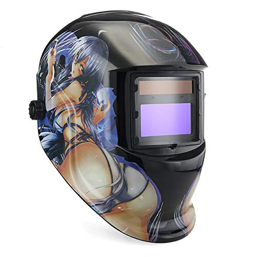 FFXENG Sexy Girl Solar Powered Welding Helmet Auto Darkening Hood with Fixed Shade