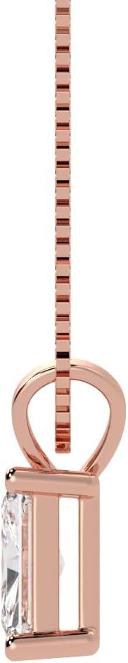 5 Carat 14K Rose Gold IGI Certified LAB-GROWN Radiant Cut 4 Prong Diamond Pendant Necklace + 16" 14K Gold Chain Value Collection (E-F Color,VS1-VS2 Clarity)