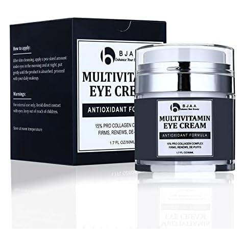 BJAA Multivitamin Eye Cream for Puffiness and Dark Circles - Active Night Repair Cream - Reduce Deep Wrinkles, Fine lines and Boost Skin Firmness (50ml) Cover
