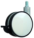 Tragfähigkeit: 50kg HSI 261250.0 Design-Möbelrollen mit Bremse und Stift M10 Zamak chrom/Schwarz