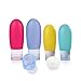 Travel Bottles, Leak Proof Food-Grade Silicone Travel Cosmetic Bottle, Portable Reusable ShampooShower Gel Lotion Travel Containers (6 Pack) (2 color# 2x2 oz+2x3 oz+2x10 g)