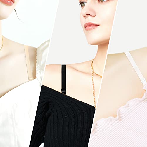 Lucsis Bra Straps Replacement, Convertible Bra Straps Elastic Stretchable Adjustable Removable 12Mm/15Mm/20Mm Width Optional (3 Pairs Beige, 12Mm) #TOP6