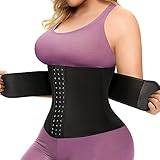 CROPAL Neoprene Waist Trainer for Women - Slimming Body Shaper - Waist Trimmer Cincher Belt -Sweat Sports Girdle Black X-Large
