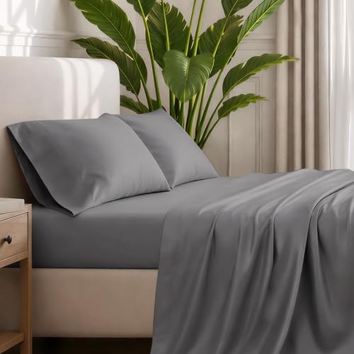 Bare Home RV Bunk Sheet Set - 1800 Ultra-Soft Microfiber RV Bunk Bed Sheets - Double Brushed - Deep Pockets - Easy Fit - 3 Piece Set - Bedding Sheets & Pillowcases (RV Bunk (30x75), Grey)