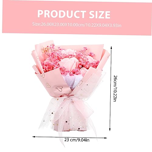 Ramo de flores secas para ella con flor de orquídea rosa miniatura 2