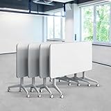 Generisch Mobiler, klappbarer Konferenztisch mit geräuschlosen Rollen – Modernes rechteckiges Design für Büro, Klassenzimmer und Seminarraum – Vielseitige, platzsparende Lösung auf Rollen