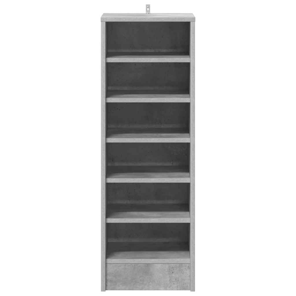 Zapatero de madera (31,5 x 35 x 90 cm, 6 compartimentos), color gris