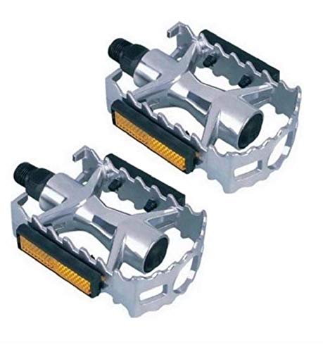 PEDAL P/BICICLETA DE ALUMÍNIO PRATA ROSCA GROSSA 9/16 BIKE