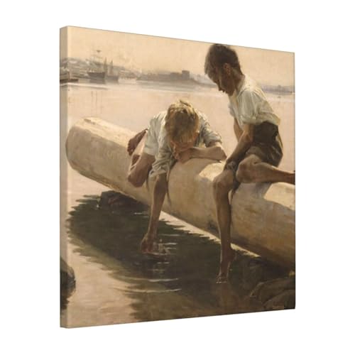 絵画 フレーム装飾画 アルヘルトエテルフェルト The Little Boat キャンバスアート アートパネル 壁画 壁掛け 絵 モダンアート 版画 壁飾り 世界の名画 ポスター 40x40cm