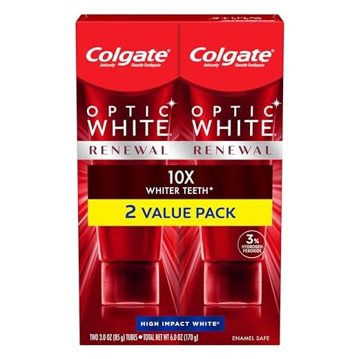 Colgate Optic White Renewal Teeth Whitening Toothpaste, High Impact White, 3 ounce, 2 Pack