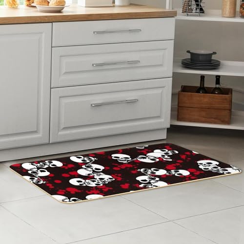 Alfombras de cocina absorbentes set de 2 piezas estilo grunge gótico 7