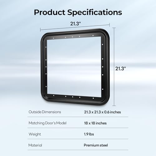 Image of FOGATTI RV Water Heater Door Trim Ring - 18 inch x 18 inch, Black