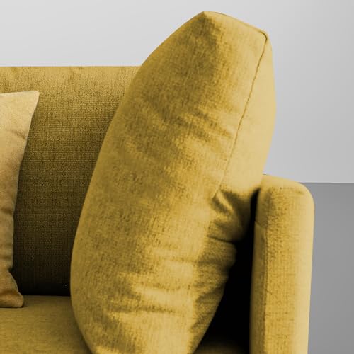 Image of Carina LHS 6 Seater L Shape Sofa Set for Living Room (Yellow Fabric) Premium Fabric Sofa
