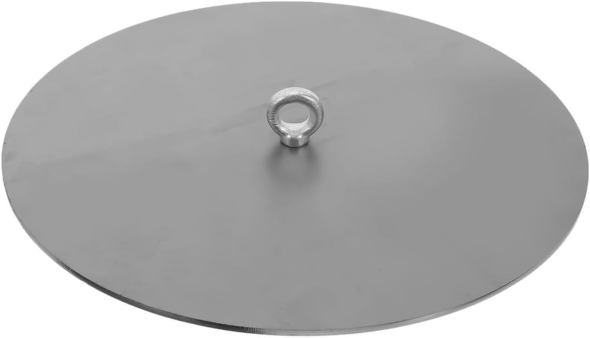 Unomor Thickened Iron Stove Cover Lid for Household Furnace, Silver Furnace Lid Designed to Combustion Efficiency, Sturdy Iron Material Suitable for Gas Stove Burner and Hot Pan Use
