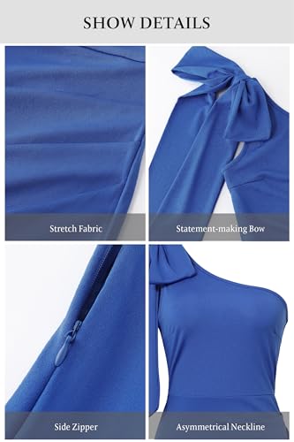 Coucoland Casual Dresses for Women - One Shoulder Bodycon Sleeveless Work Dresses Cocktail Dress4