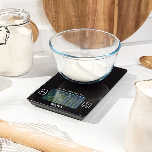 Salter High-Capacity Kitchen Scale – 10kg Capacity, Large Digital Display, Add & Weigh Zero Function, Measures Liquids, Slim Glass Platform, Food Scale, Electronic Cooking/Baking Scale - Image 3
