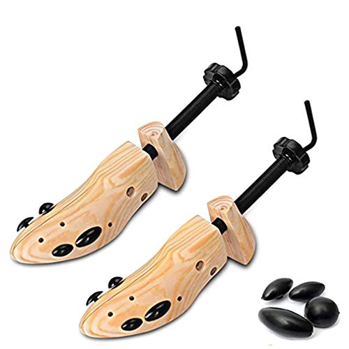 CHENGL Expansores de Madera de Pino para Hombres y Mujeres Ajustables, Dispositivo de Ajuste para expandir Zapatos Ajustados, Camillas para Zapatos de Madera (x2) Tallas de Ajuste 3-11.5,M