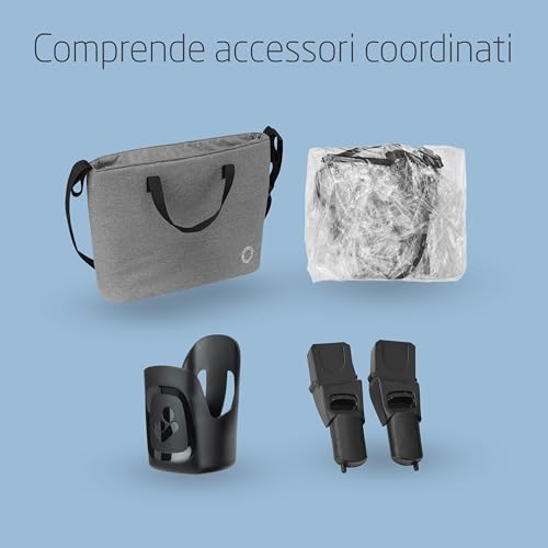Maxi Cosi Zelia Select Trio, Passeggino Trio Con Seggiolino Auto, 0-4 Anni (0-22 Kg), Passeggino Neonato Compatto E Reversibile, Seggiolino Auto Cabriofix S I-Size E Borsa Passeggino, Grigio - 9