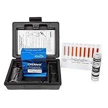 CHEMetrics K-5510 CHEMets Hydrogen Peroxide Visual Test Kit, Ferric Thiocyanate, 0-0.8 ppm & 1-10 ppm Range, 30 Tests