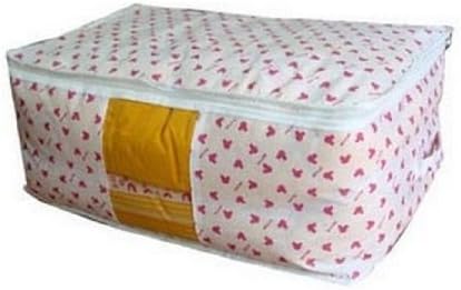 Belo Quilt Blanket Clothing Pillow Storage Bag 50x30x15cm Sapce Saving Tools Box [1 PC Pink Bear]