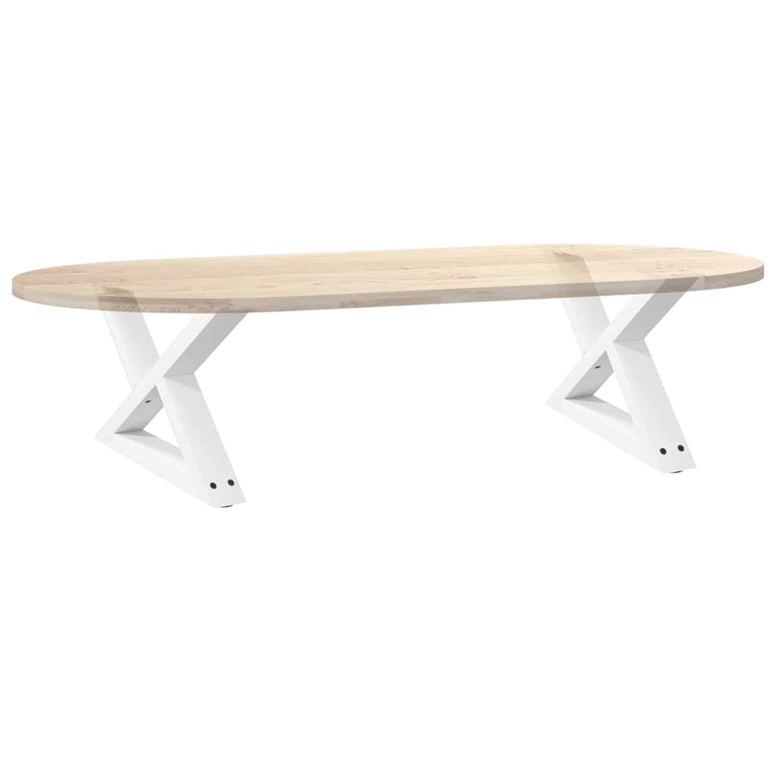 Nogi do stolika kawowego, 2 szt., nowoczesne wzornictwo z nawierconymi otworami, stal malowana proszkowo, biała, 60 x (30-31,3) cm, do stabilnych stolików kawowych