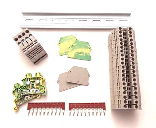 Regleta de bornas DK4N de 600 V para carril DIN de calibre 10 AWG