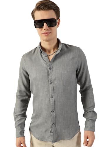 Image of Thomas Scott Men's | Solid | Full Sleeve | Regular Fit | Polyester | Button Down Collar | Casual Shirt