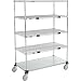Nexel Open Sided Wire Exchange Truck, 4 Wire 1 Galvanized Shelf, 800 Lb Cap, 48x24x69