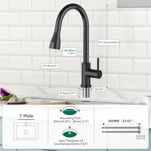 Mitigeur cuisine extensible pour éliminer les éclaboussures d'eau - 7