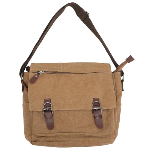 Bolso bandolera de lona con correa ajustable de diseño masculino y tamaño mediano