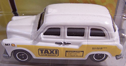 Matchbox 2008 #52 Austin FX4 Taxi Blanco y Amarillo miniatura 2